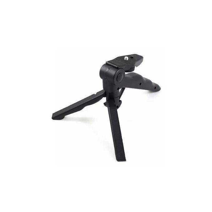 Mini Adjustable Portable Tripod Phone Holder Stand with Secure Grip - Black