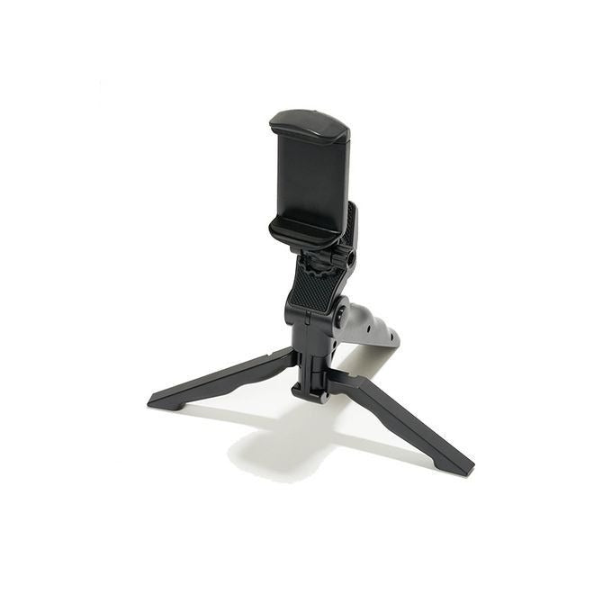 Mini Adjustable Portable Tripod Phone Holder Stand with Secure Grip - Black