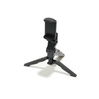 Mini Adjustable Portable Tripod Phone Holder Stand with Secure Grip - Black