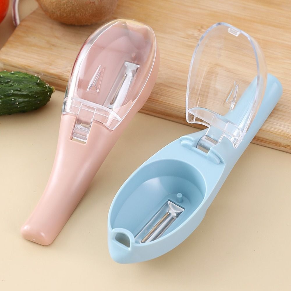 Multifunctional Kitchen Manual Cutter Storage Peeler Grater Peeling Knife - Pink