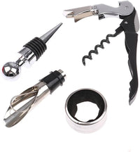Stainless Steel Wine Bottle Opener Corkscrew Stopper Bar Party Tool Set - 4 Piece