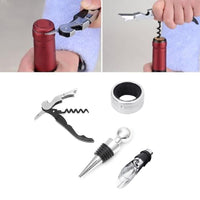 Stainless Steel Wine Bottle Opener Corkscrew Stopper Bar Party Tool Set - 4 Piece