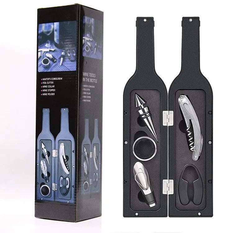 Stainless Steel Wine Bottle Opener Corkscrew Stopper Bar Party Tool Set - 4 Piece