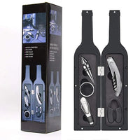 Stainless Steel Wine Bottle Opener Corkscrew Stopper Bar Party Tool Set - 4 Piece