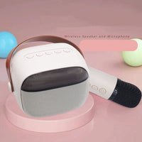 Portable Audio Wireless Bluetooth Karaoke Speaker & Microphone Set - Beige