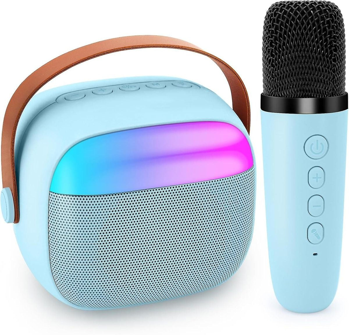 Portable Audio Wireless Bluetooth Karaoke Speaker & Microphone Set - Beige