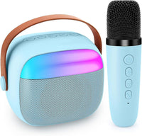 Portable Audio Wireless Bluetooth Karaoke Speaker & Microphone Set - Beige