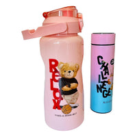 Water Bottle and Flask Set Themed Relax & Challenge