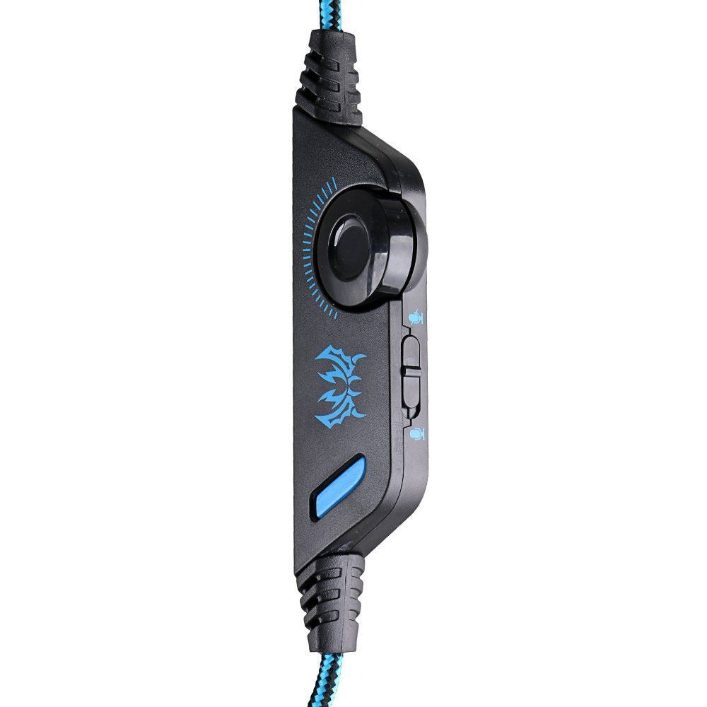 Kotion G9000 Gaming Headphones with Mic + Audio/Mic Splitter Cable - Blue