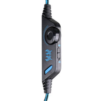 Kotion G9000 Gaming Headphones with Mic + Audio/Mic Splitter Cable - Blue