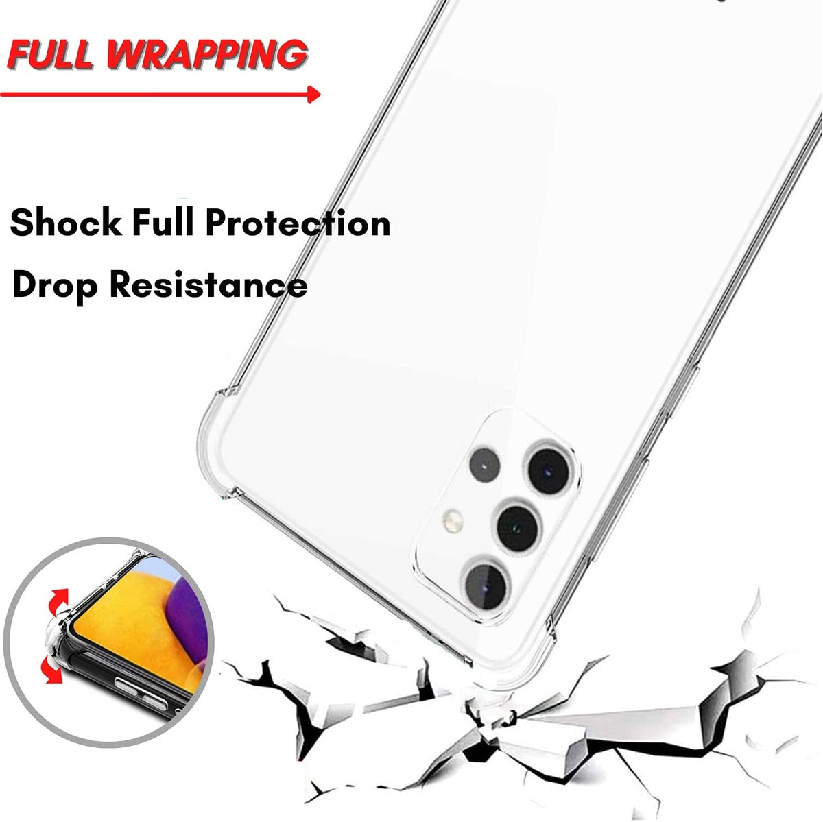 Clear Shockproof Protective Case for Samsung A32 5G - Anti-Burst Cover