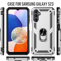 Anti-Drop Armor Case for Samsung Galaxy S23 - Silver And Black