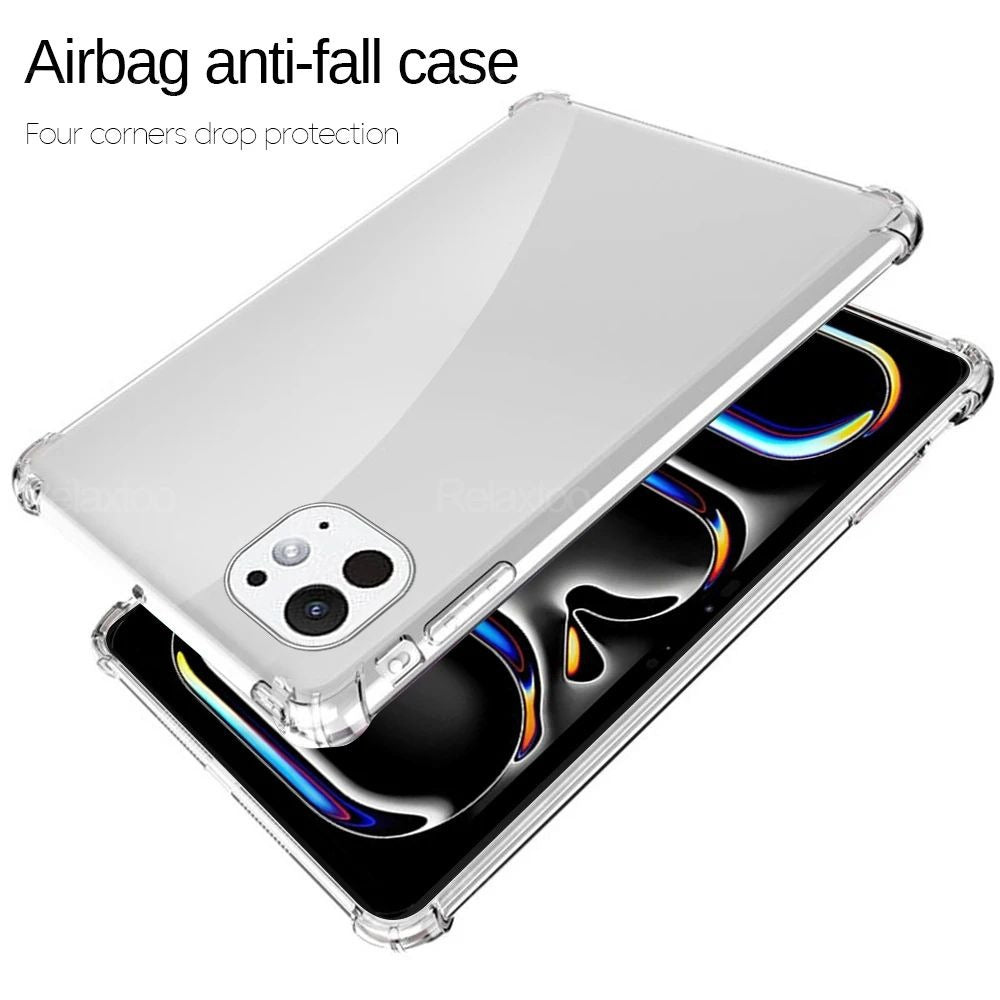 Tablet Case for iPad Pro 11 inch 2024, Soft TPU Clear Shockproof Cover