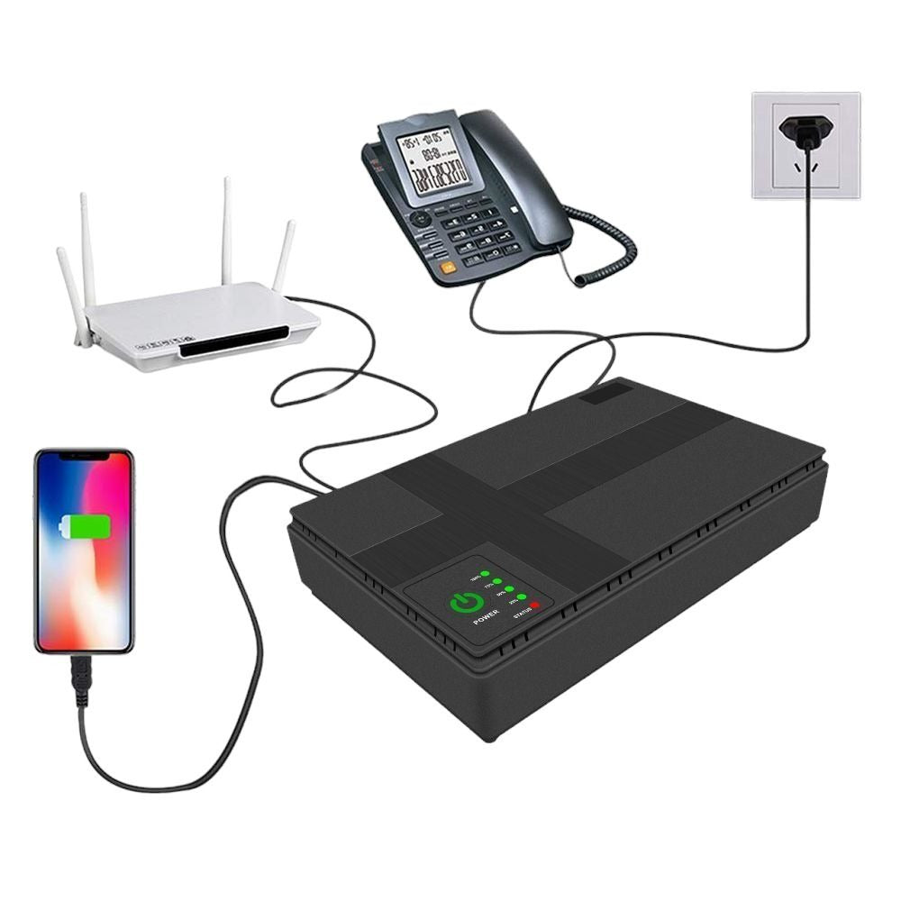 DC UPS - Mini Router UPS Power Bank - 8800mAh 36W 1M - Black