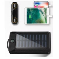 Solar USB Power Bank with compass & LED light