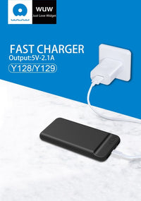 WUW - Y128 - 10000mAh Micro + Type C Power Bank - 5V-2.1A - Black