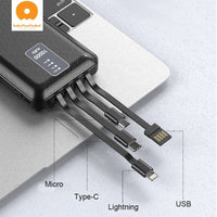 WUW U39 Power bank 10000mah with 4 Output Cables