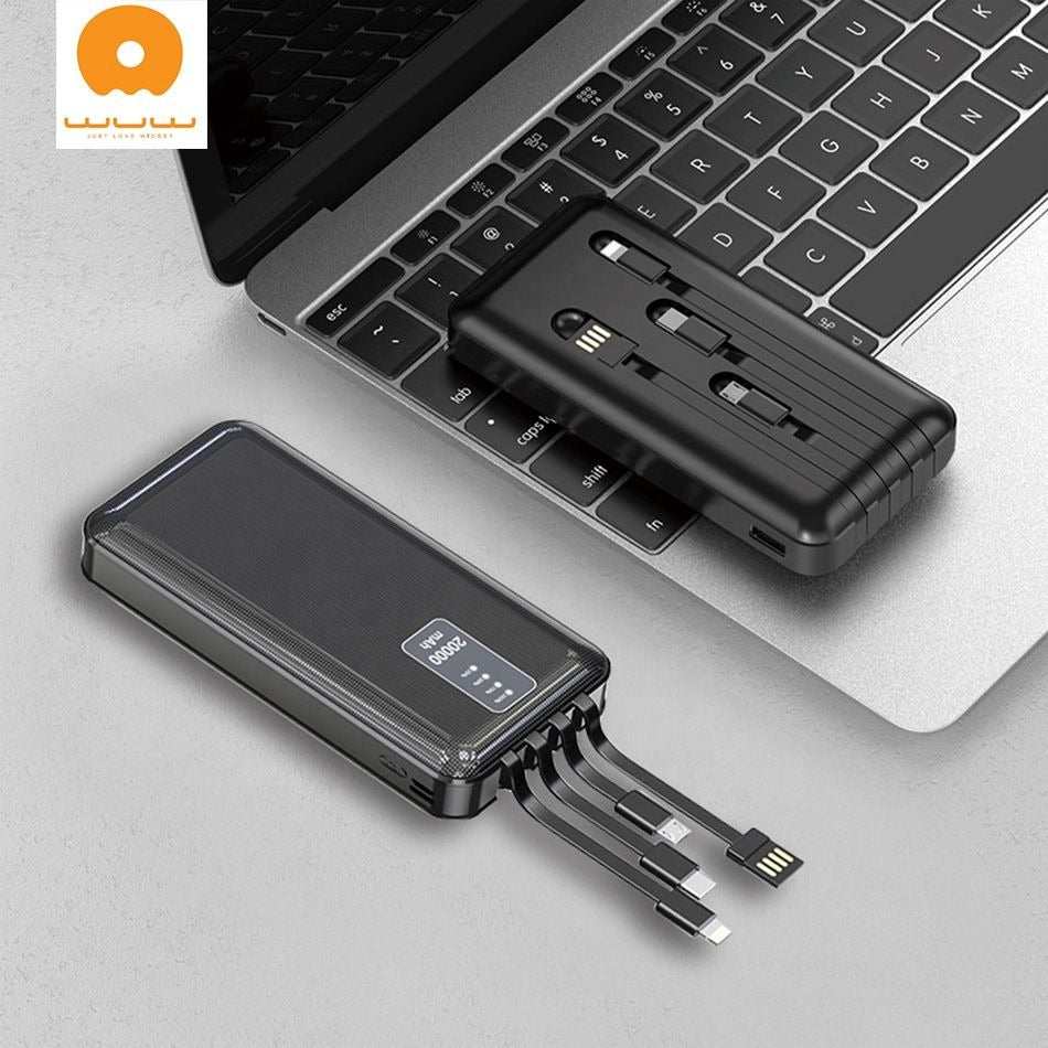 WUW U39 Power bank 10000mah with 4 Output Cables