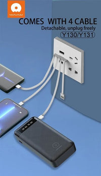 WUW - Y131 - 20000mAh Power Bank With Built In 4 Cabes