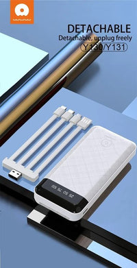 WUW - Y131 - 20000mAh Power Bank With Built In 4 Cabes
