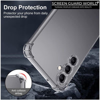 Shockproof Clear Case Pouch and 9D Tempered Glass Protector for Samsung A34