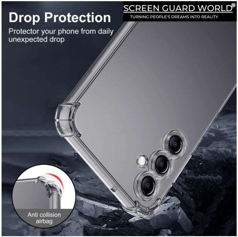 Shockproof Clear Case Pouch and 9D Tempered Glass Protector for Samsung A34