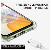 Shockproof Clear Case Pouch and 9D Tempered Glass Protector for Samsung A34