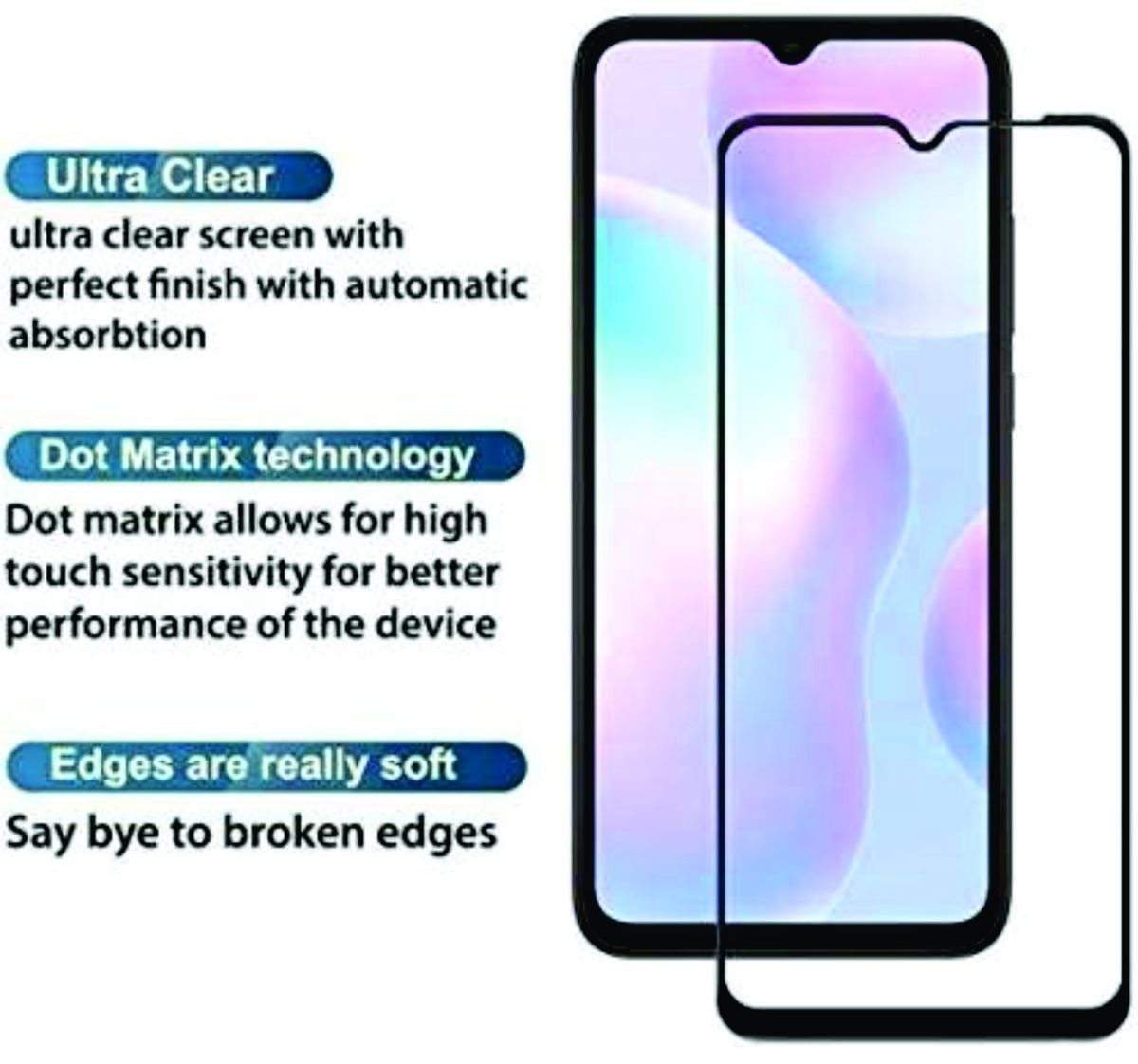 Vivo Y21 Screen Protector Guard 9D Tempered Glass