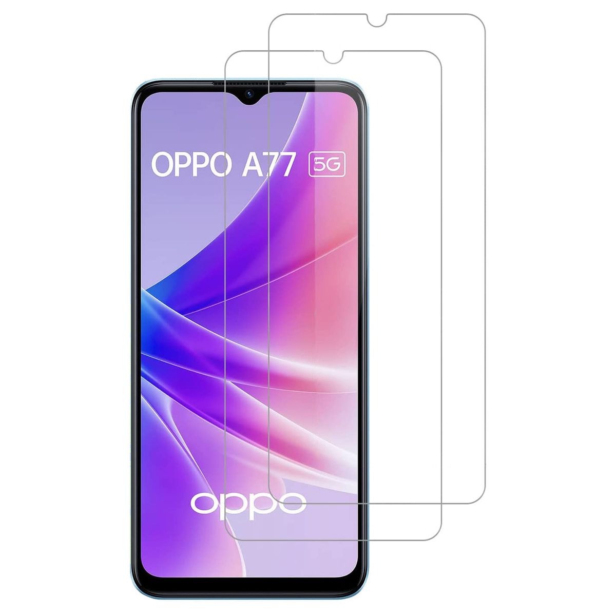 Tempered Glass Screen Protector For Oppo A77 5G (2022) (Pack of 2)