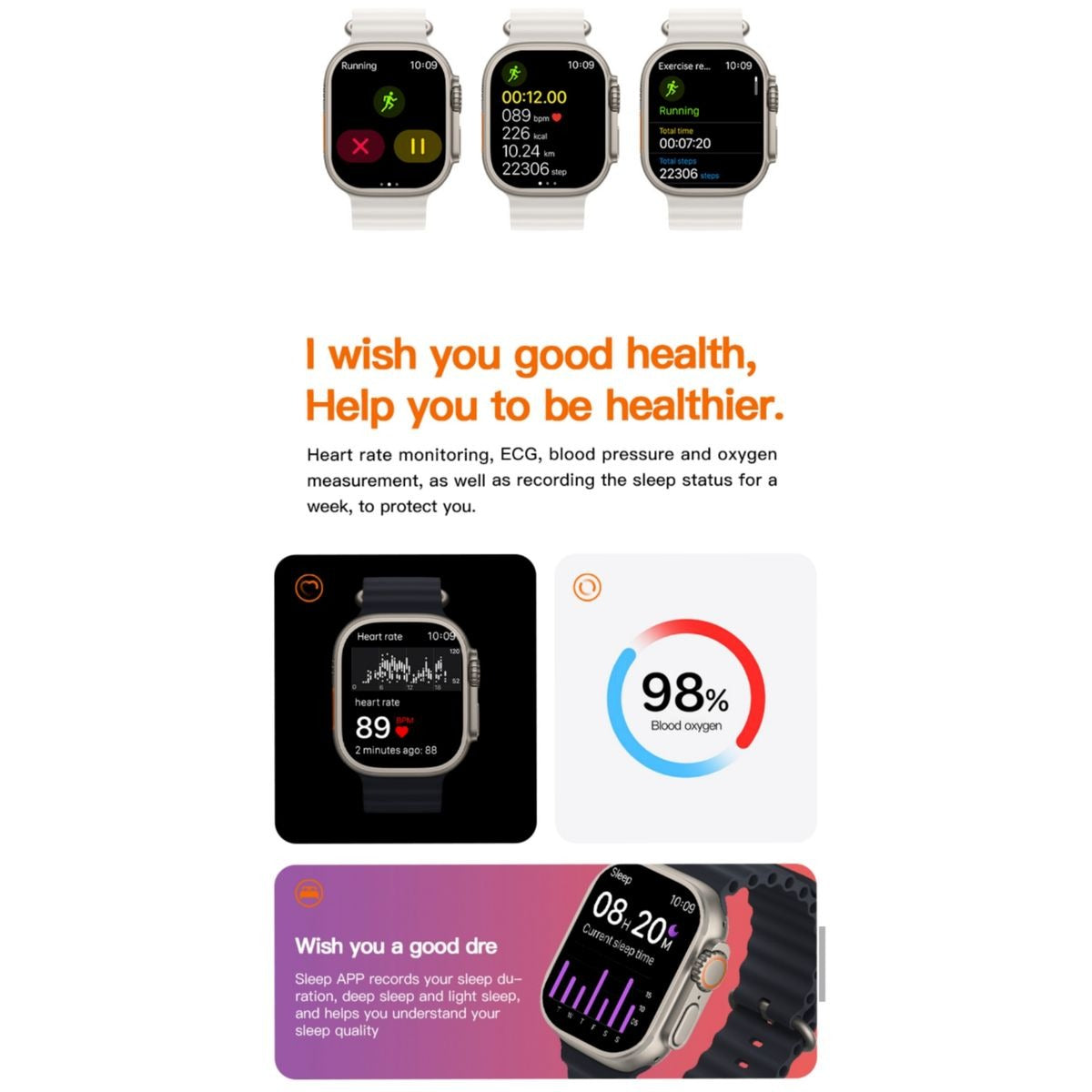Black Fitness Tracker Smart Watch