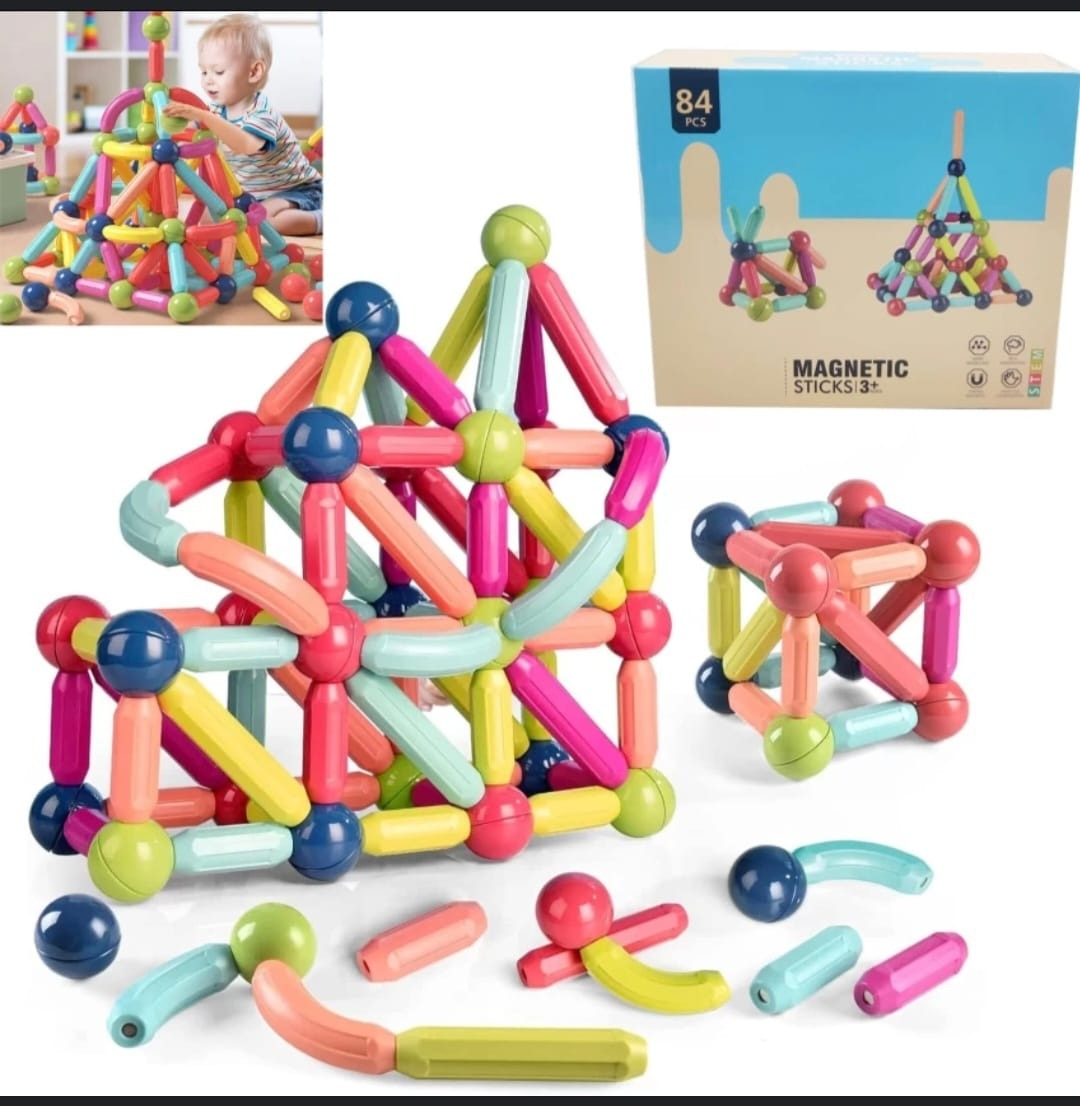 Magnetic Building Sticks Blocks Kids Toys Fun & Educational Montessori Toys