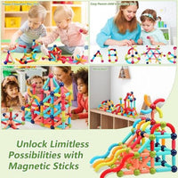 Magnetic Building Sticks Blocks Kids Toys Fun & Educational Montessori Toys