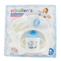 Elephant Design 6 Piece Cartoon Baby Feeding Tableware Set