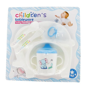 Elephant Design 6 Piece Cartoon Baby Feeding Tableware Set
