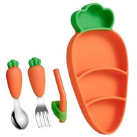 Baby/Toddler Carrot Silicone Divided Plate Set