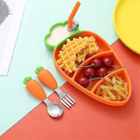 Baby/Toddler Carrot Silicone Divided Plate Set