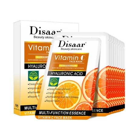 Disaar Vitamin C Hyaluronic Acid Face Mask 10 Pieces