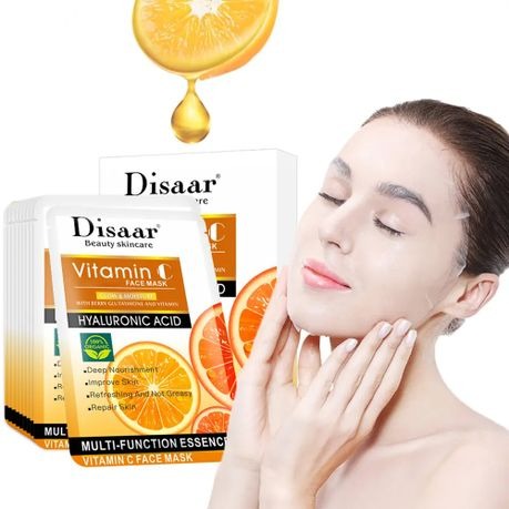 Disaar Vitamin C Hyaluronic Acid Face Mask 10 Pieces