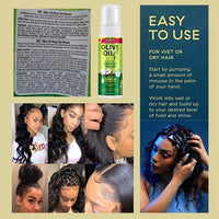 New ORS Olive Oil Hold & Shine Wrap/Set Mousse For Wigs, Braids & CurlybHair