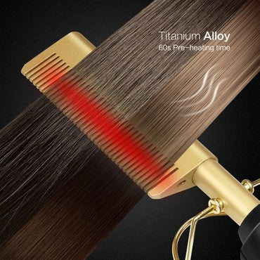Electric Straight & Curly Hair Styling Hot Comb