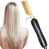 Electric Straight & Curly Hair Styling Hot Comb