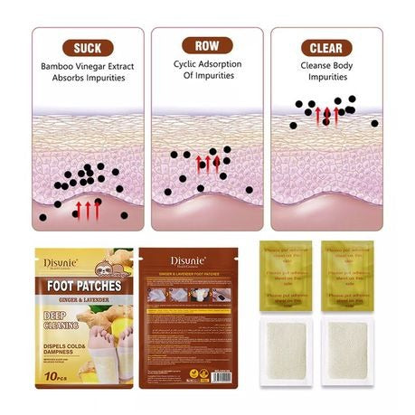 Deep Cleansing Foot Patch With Ginger & Lavender Extract 10 Pieces