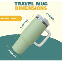 1.2L Tumbler with Handle Straw Lid, Stainless Steel Travel Mug