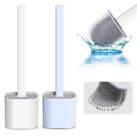 Wall Mountable Silicon Bristles Toilet Brush and Holder