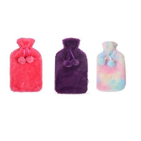 3 Pack Plush Cover Hot Water Bottle