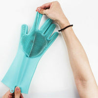 Magic Silicone Dish Scrubber Glove Dishwashing Gloves