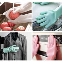 Magic Silicone Dish Scrubber Glove Dishwashing Gloves