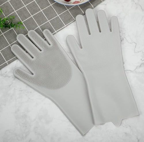 Magic Silicone Dish Scrubber Glove Dishwashing Gloves