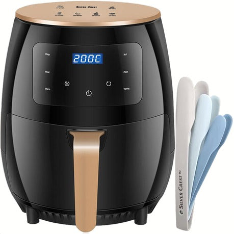 Silver Crest XL Digital Air Fryer Including a Nesting Tongs Set