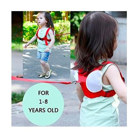 Angle Wings Unisex Kids Anti Lost Belt with Harness - Red